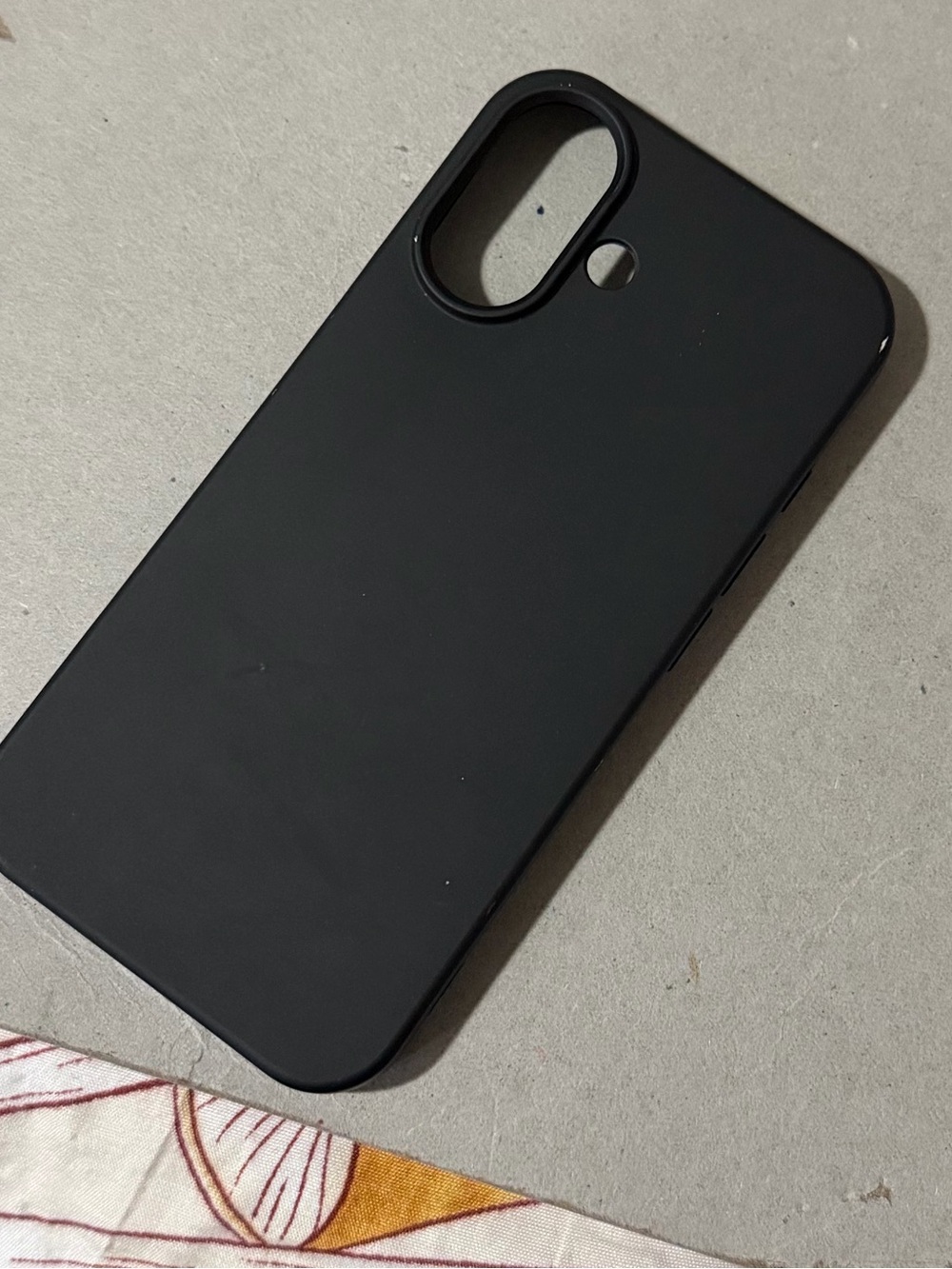Black Silicone Phone Case for Dual-Camera iPhone 16